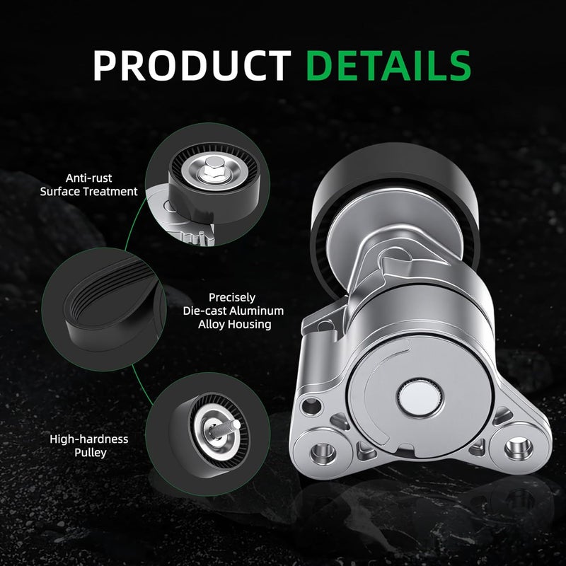 Riyhch 4PCS Drive Belt Tensioner Kit (with Belt) for Jeep Patriot Compass, for Dodge Avenger Caliber Journey 2008-2017, for Chrysler 200 Sebring 2007-2014, 1.8L/2.0L/2.4L L4, OE 39053 36322 36323 - Image 5